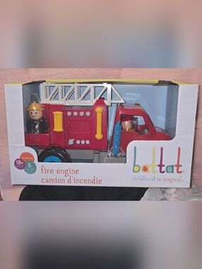 Battat Red Fire Engine Toy with Ladder and Figures